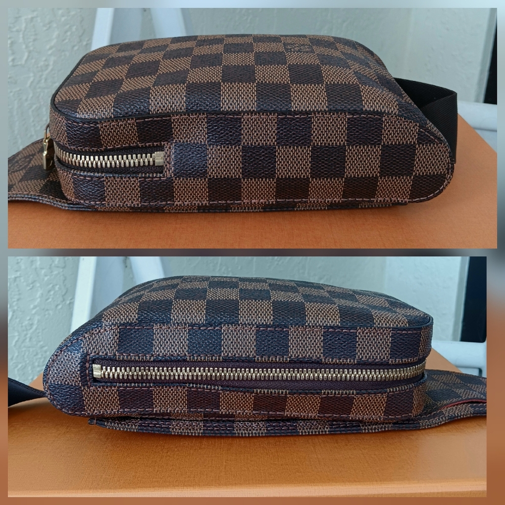 Louis Vuitton EUC ✨ Damier Ebene Geronimos Belt Crossbody Bag Bumbag W/BOX - Picture 12 of 16